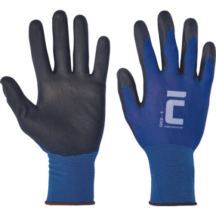 SMEW gloves nylon-18G/PU palm blue/bl