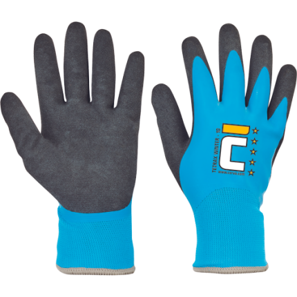 TETRAX WINTER gloves nylon latex blue