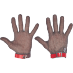 5-finger simple metal glove,size S white