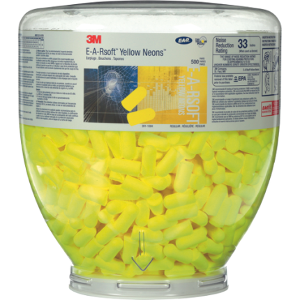 04010039 E A Rsoft Yellow Neons One Touch Refill Earplugs 391 1004 Frontside O packing.tif