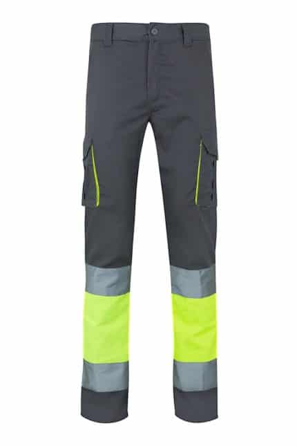 Two tone stretch multi pocket trousers