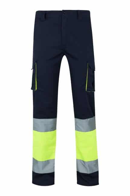 Two tone stretch multi pocket trousers