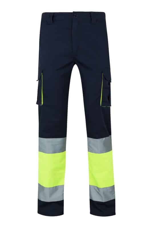 Two tone stretch multi pocket trousers