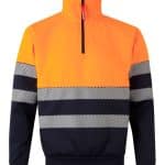 Two tone half zip sweatshirt with segmented tape